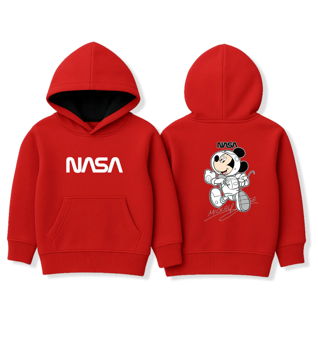 Red NASA Mickey Mouse Hoodie for Kids - Unisex