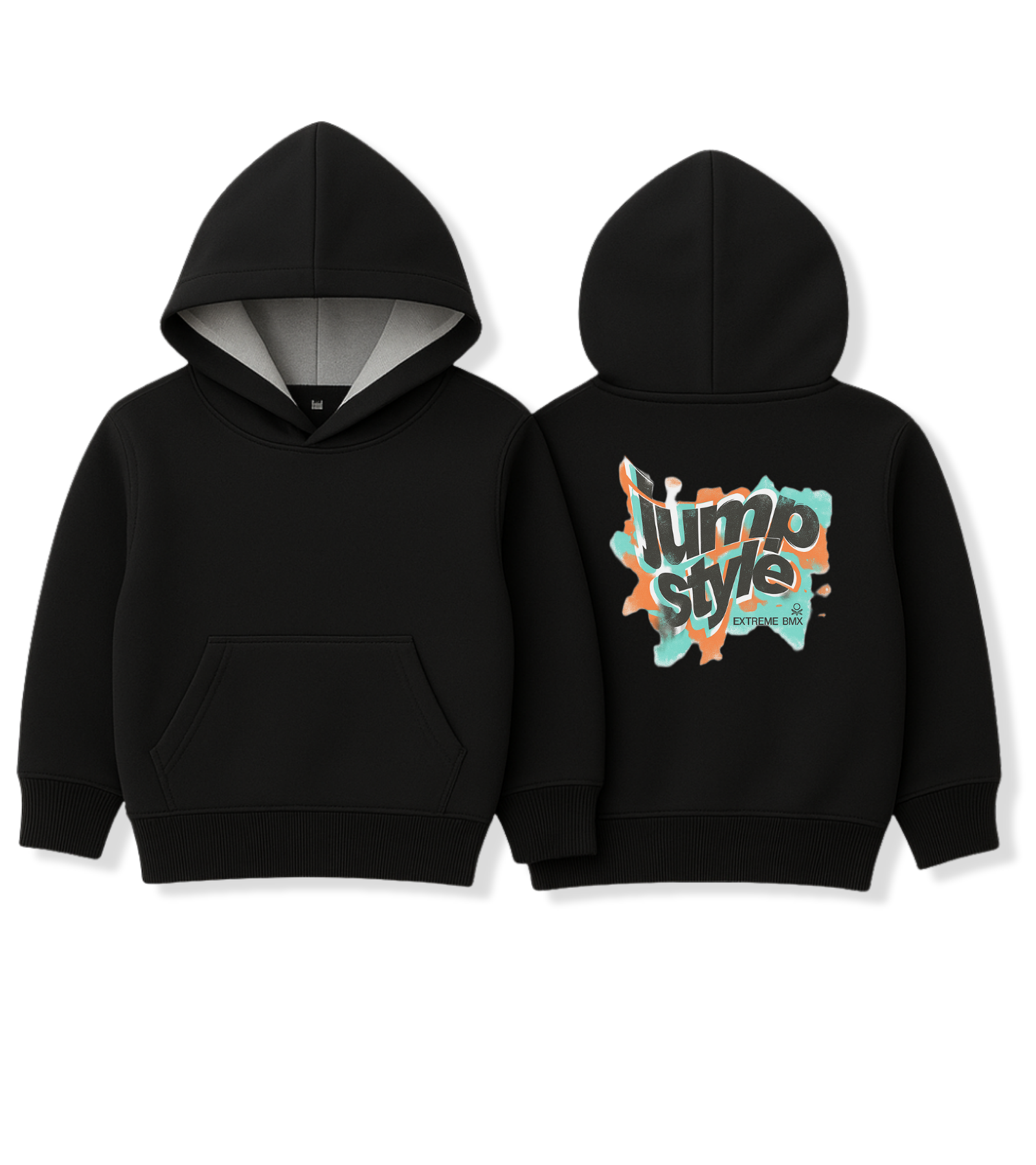 Kinds Black Jump Style Text Printed Hoodie - Unisex