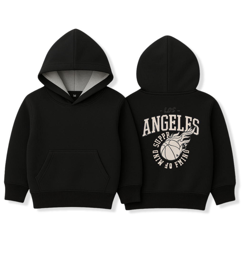 Kids Black Angeles Logo Hoodie - Unisex