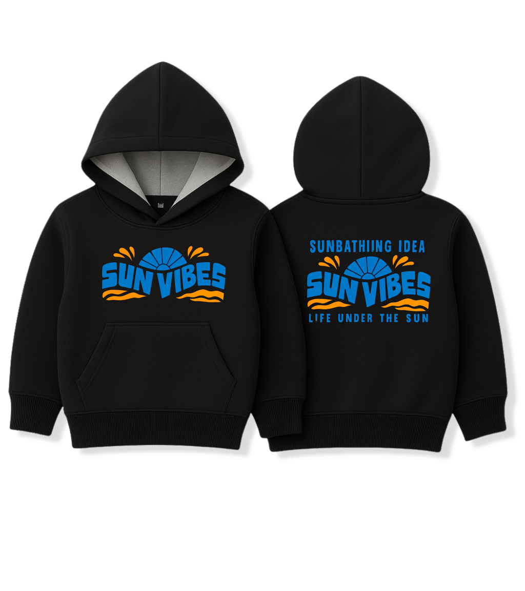 Black SunVibes Logo Hoodie for Kids - Unisex