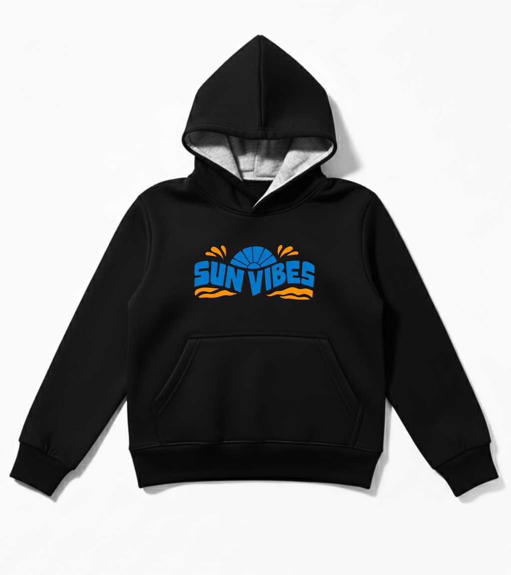 Black SunVibes Logo Hoodie for Kids - Unisex