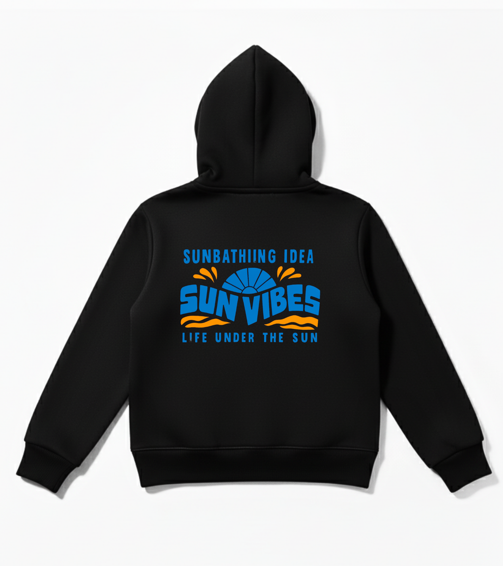 Black SunVibes Logo Hoodie for Kids - Unisex