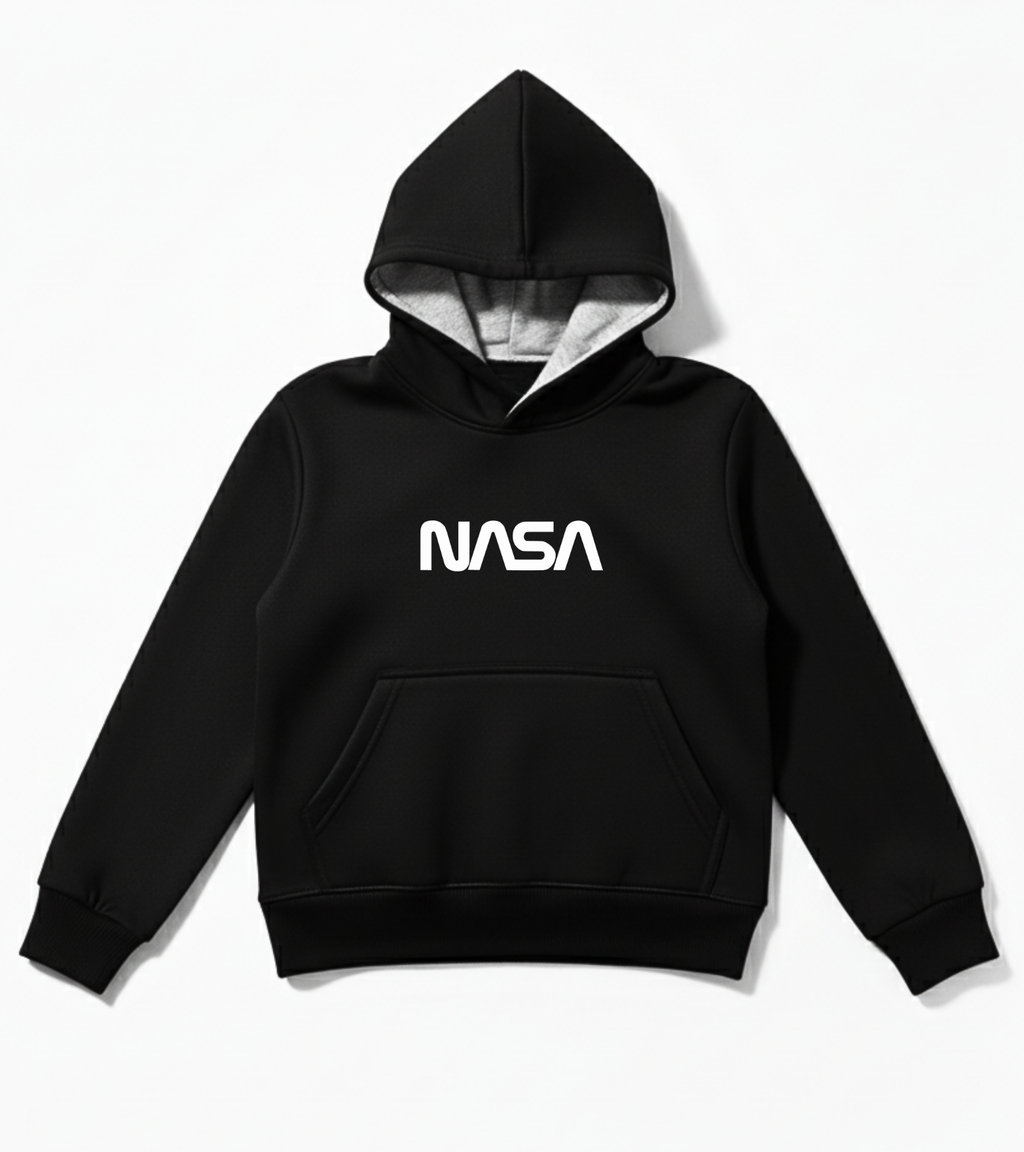 Kids Black Mickey Mouse Nasa Hoodie - Unisex