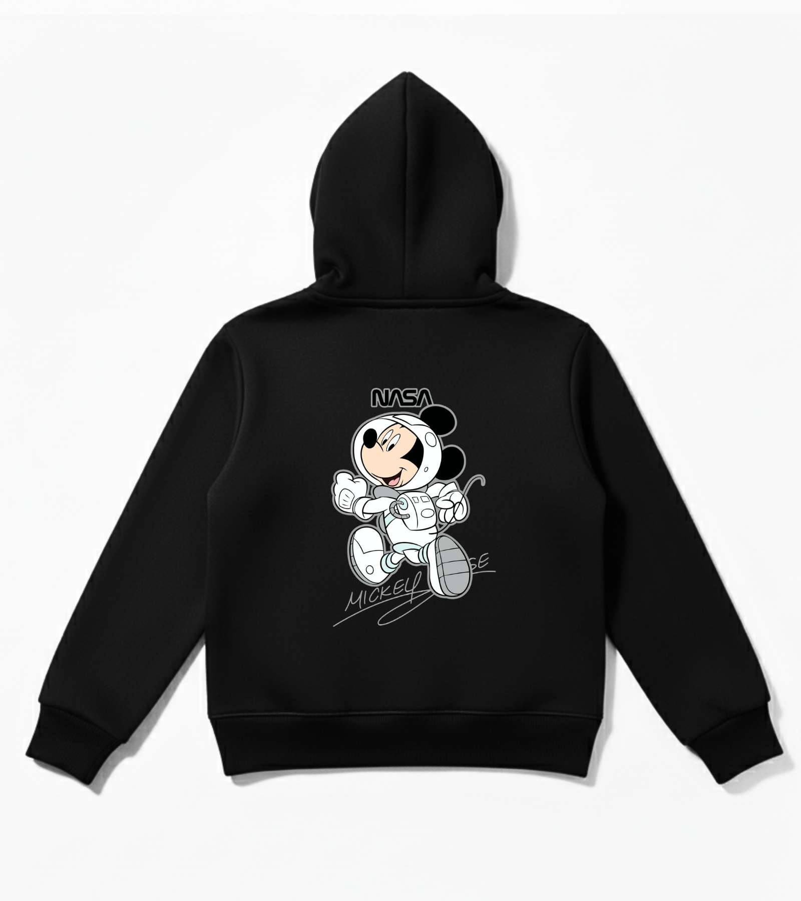 Kids Black Mickey Mouse Nasa Hoodie - Unisex