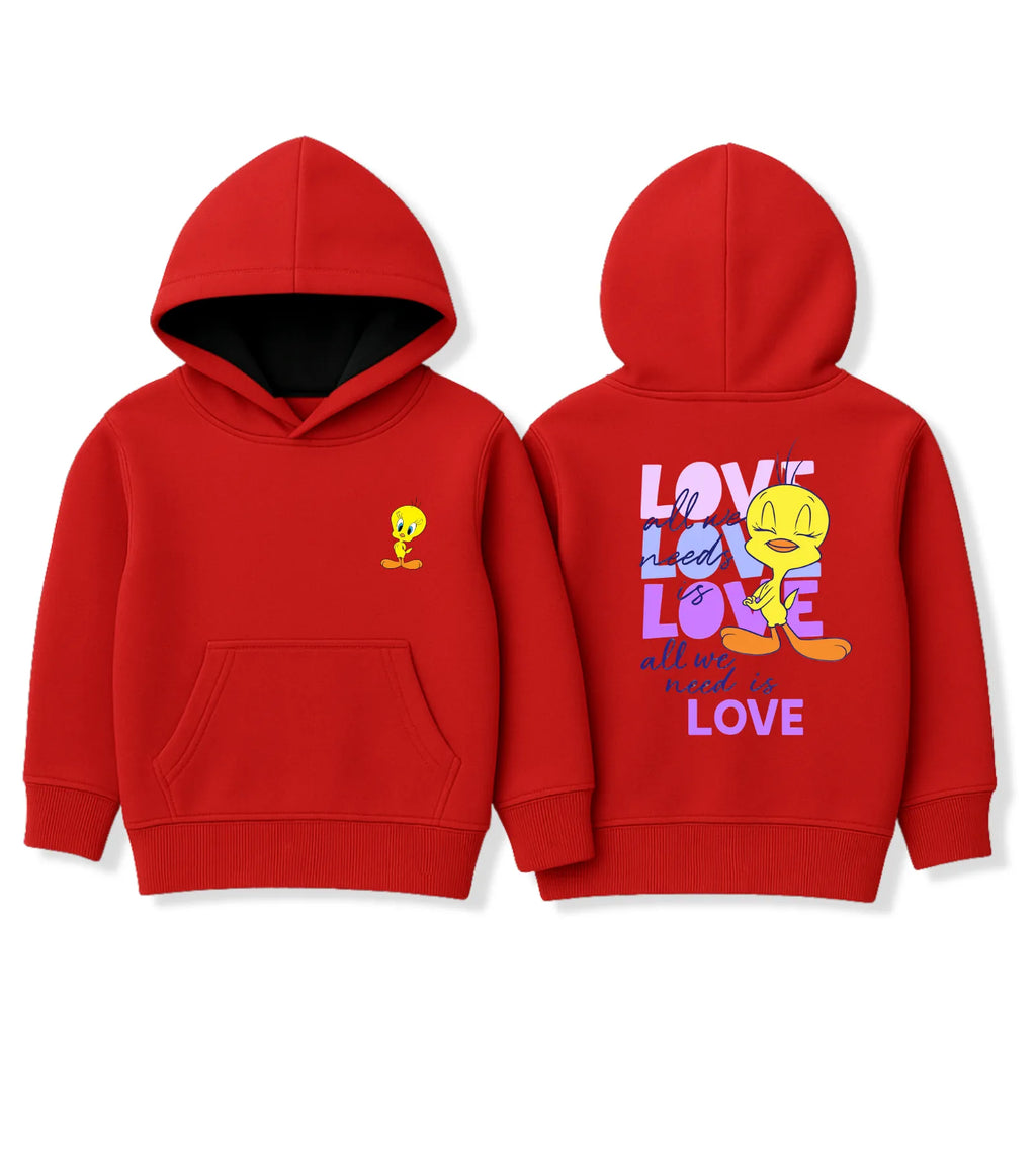 Red Tweety Love Hoodie for Kids - Unisex