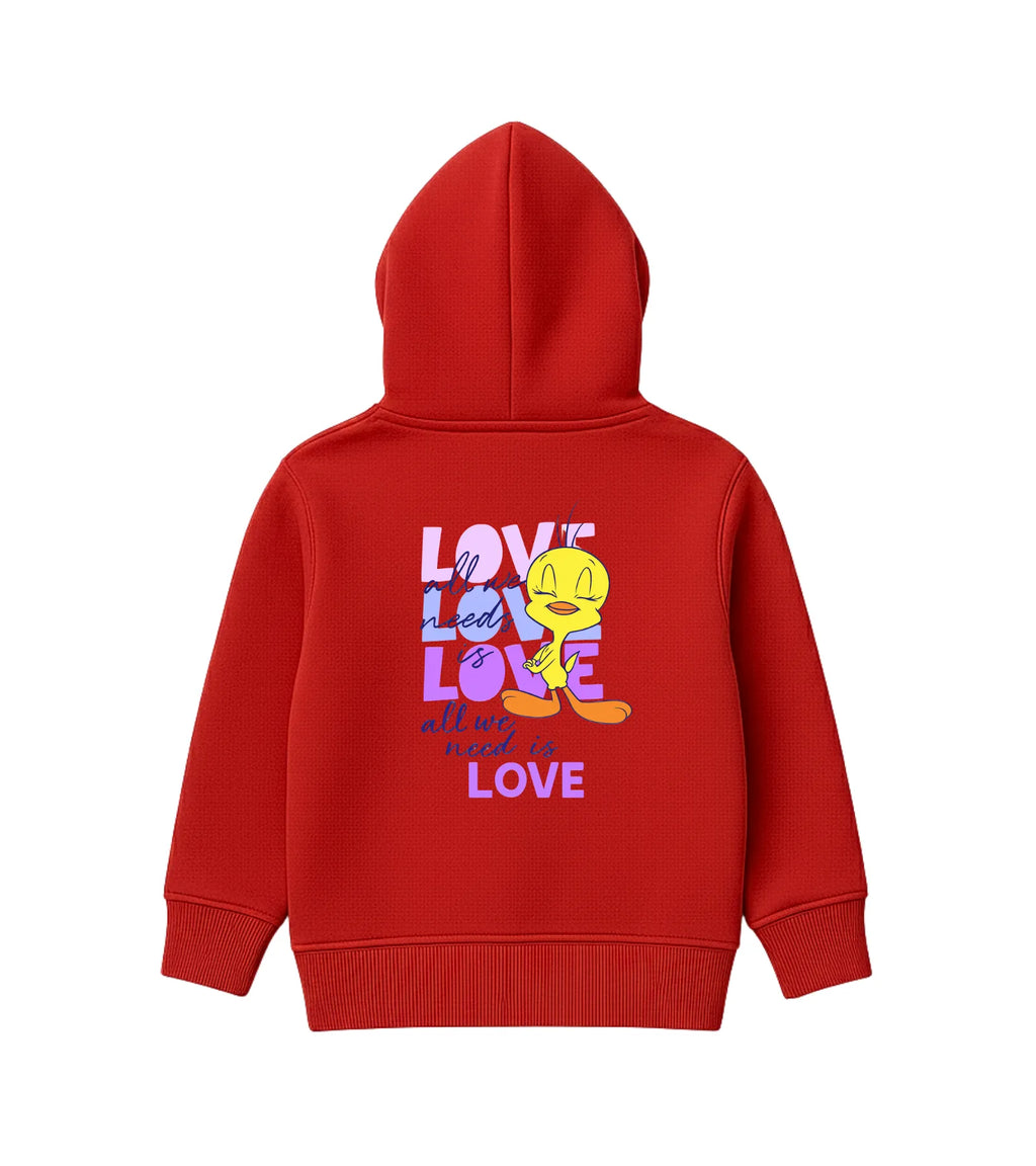 Red Tweety Love Hoodie for Kids - Unisex