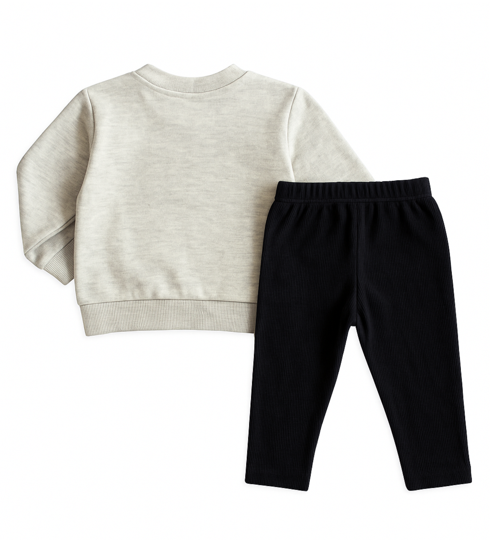 Kids Bonheur Print Fleece Sweatshirt Set | Black Trouser