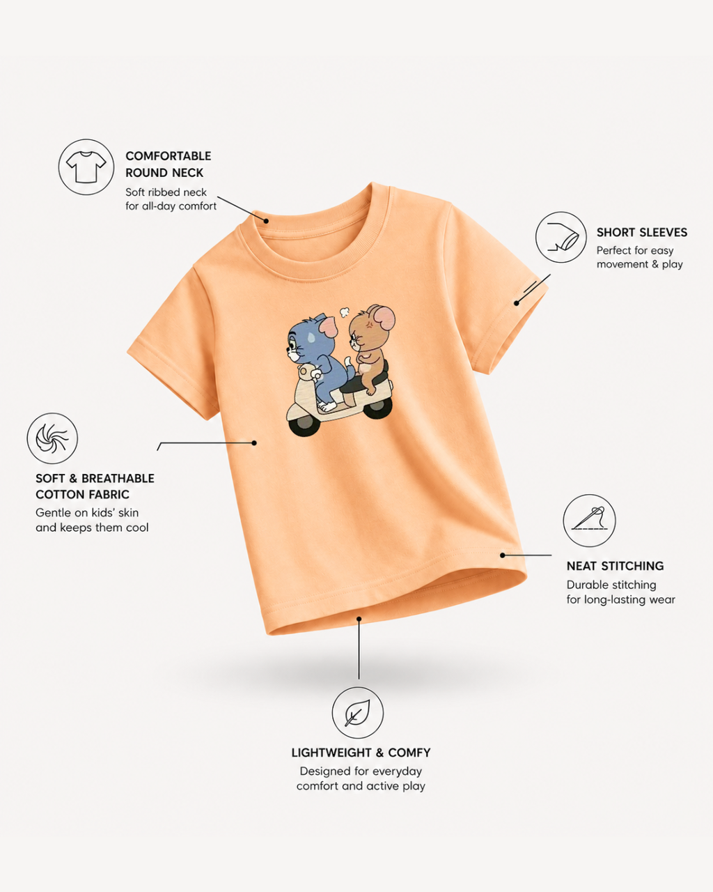 Kids' Animated Favorites Tee Set - Daffy Duck, Snoopy & Gorilla Pack Of 3