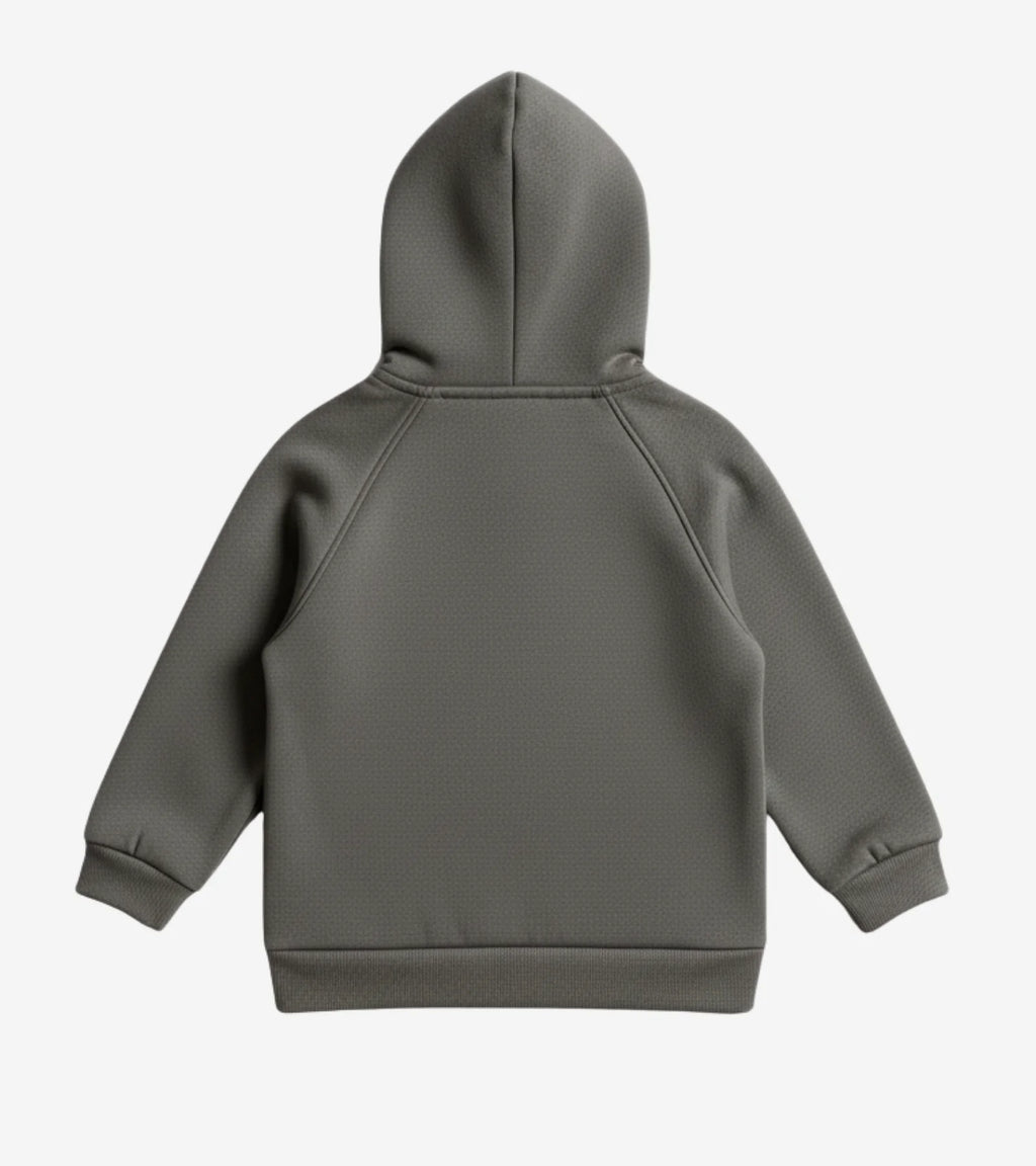 Kids Stay Happy Smile A Lot Charcoal Zip Hoodie