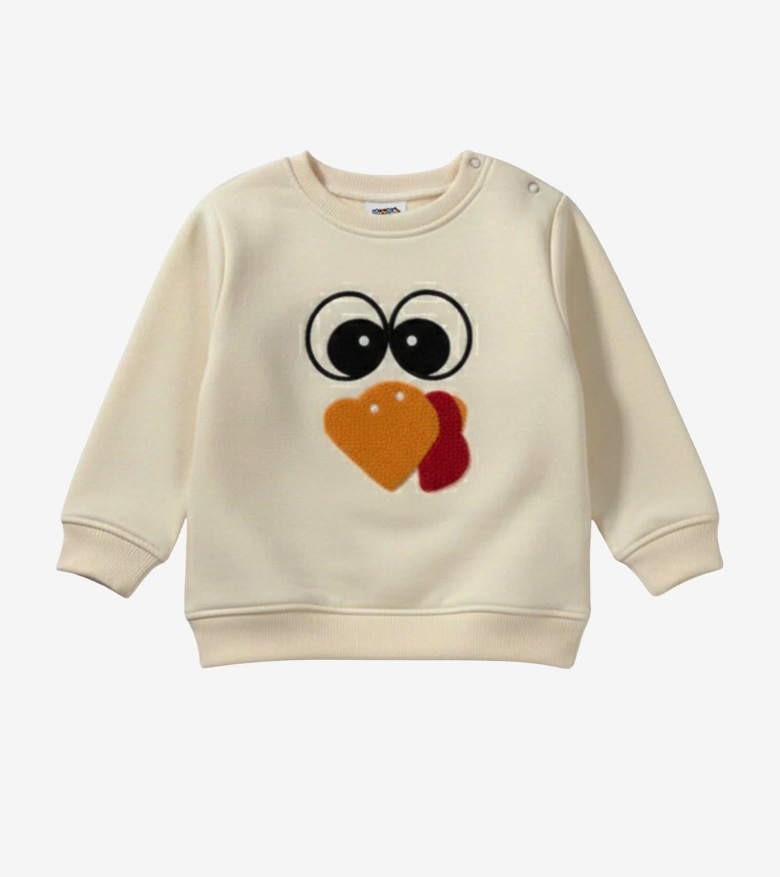 Kids Cream Turkey Face Sweatshirt