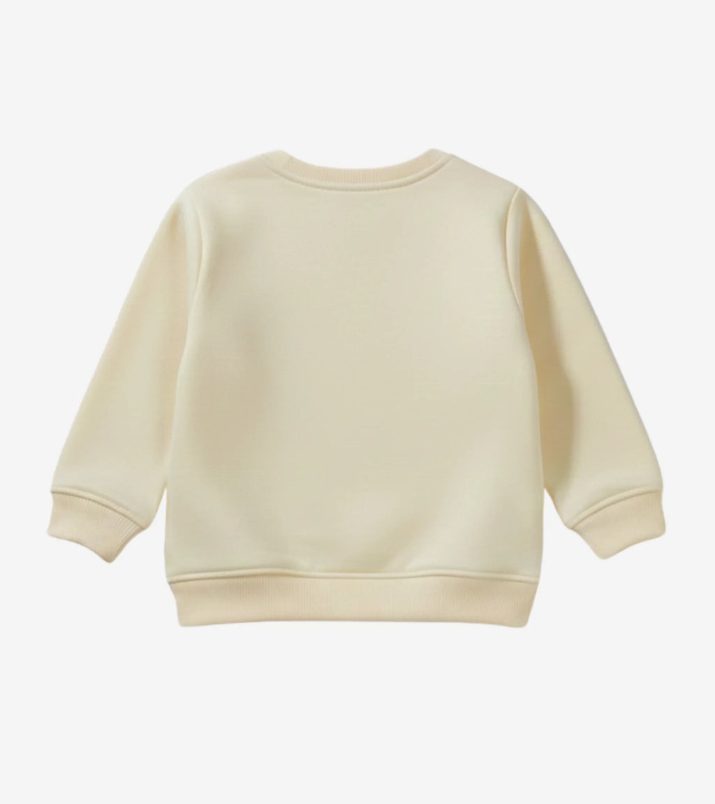 Kids Cream Turkey Face Sweatshirt