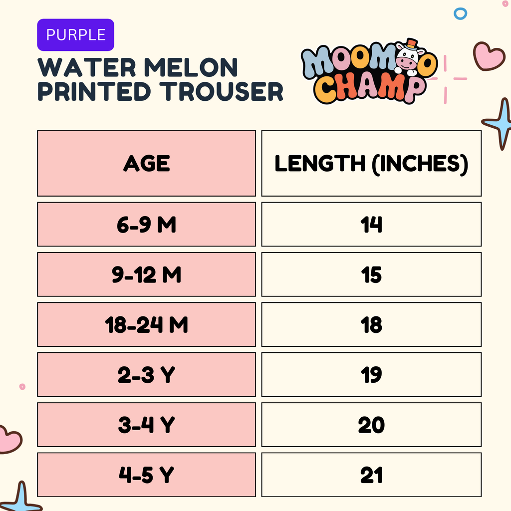 Girls Purple Water Melon Printed Trouser