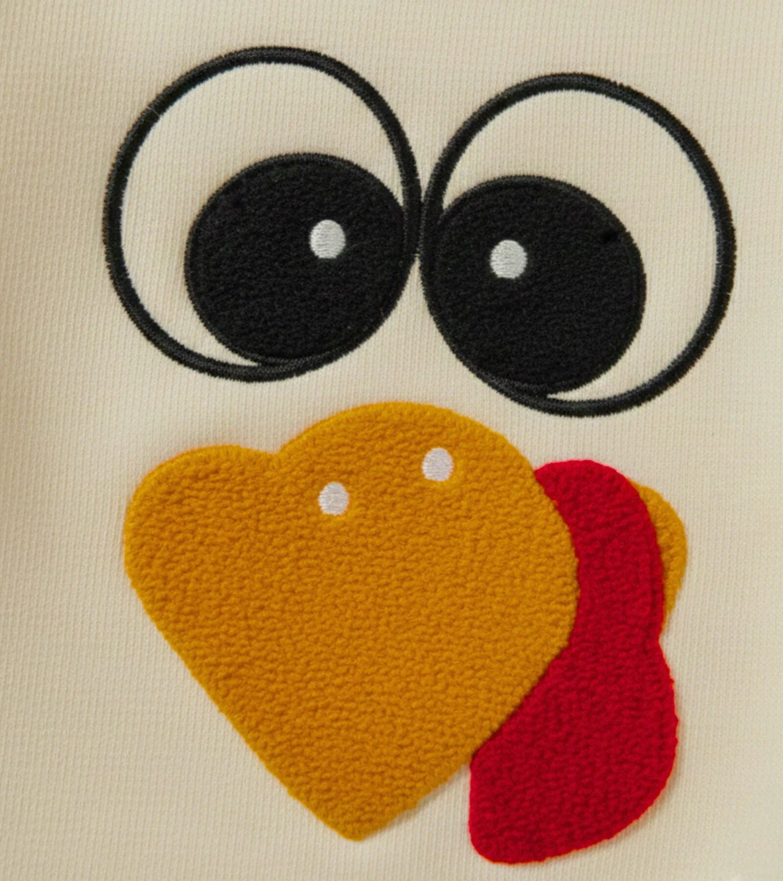 Kids Cream Turkey Face Sweatshirt