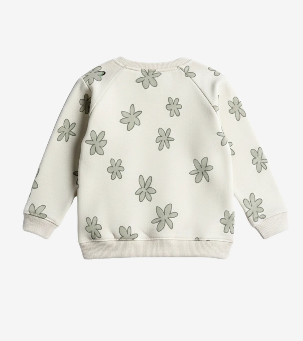 Kids' Cream Floral Print Sweatshirt