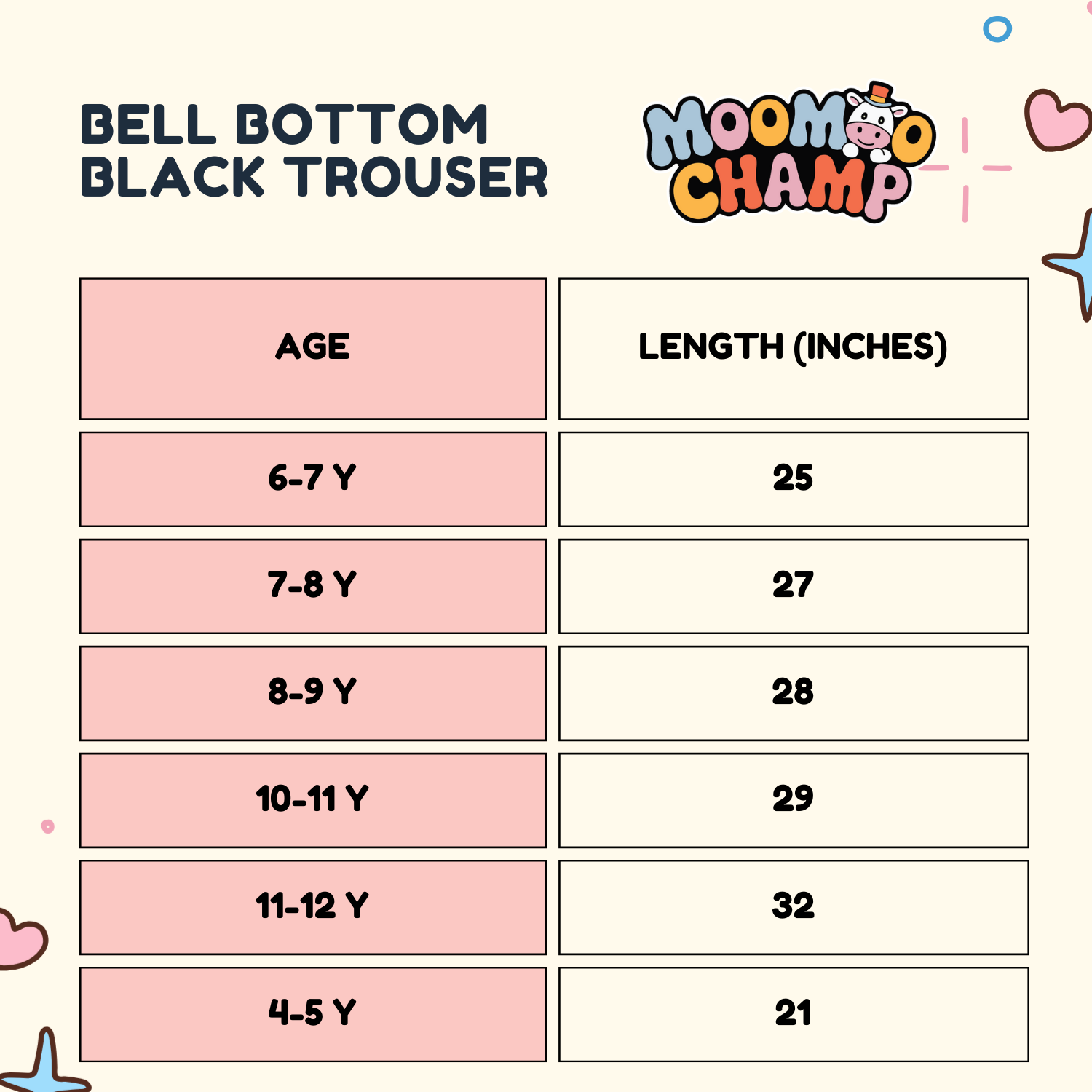 Girls High Quality Plain Black Bell Bottom Trouser