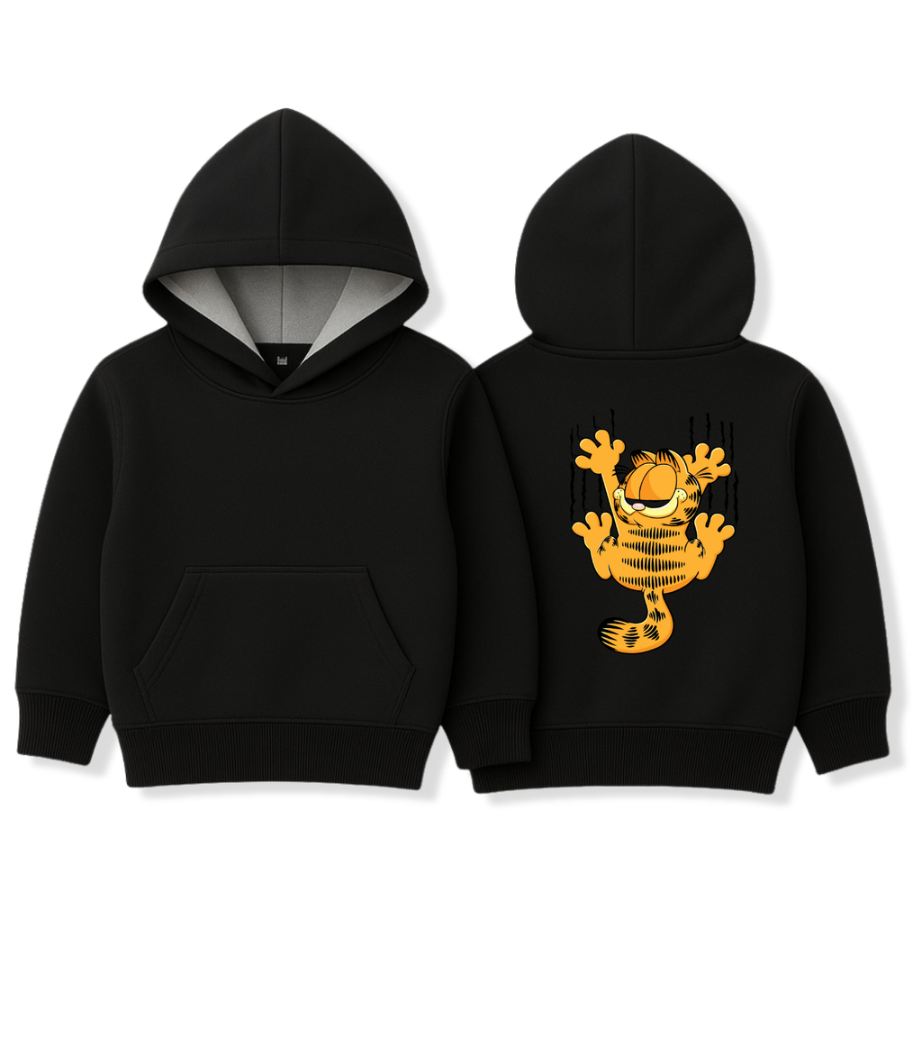 Kids Black Garfield Hoodie - Unisex