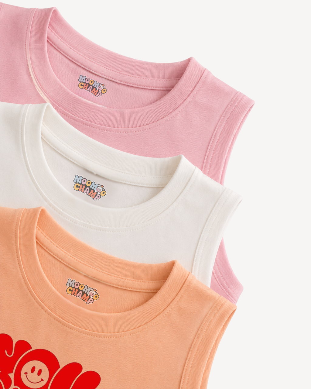 Kids Pack of 3 Sleeveless T-Shirts - Hello Kitty Love | Pleasure Trip | Stitch Capybara