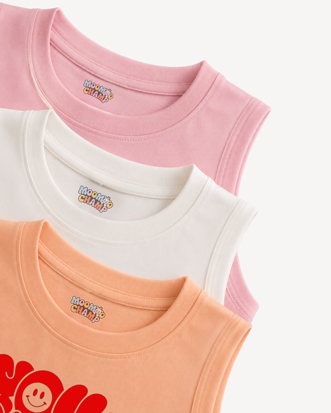 Kids Pack of 3 Sleeveless T-Shirts - Hello Kitty Love | Pleasure Trip | Stitch Capybara