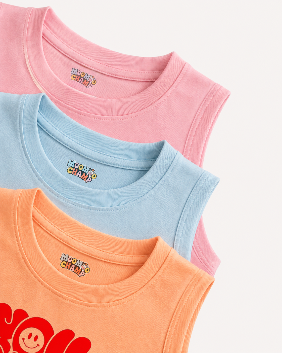 Kids Pack of 3 Sleeveless T-Shirts - Ocean Easy Life | Prickly Friends | Happiness Scritches