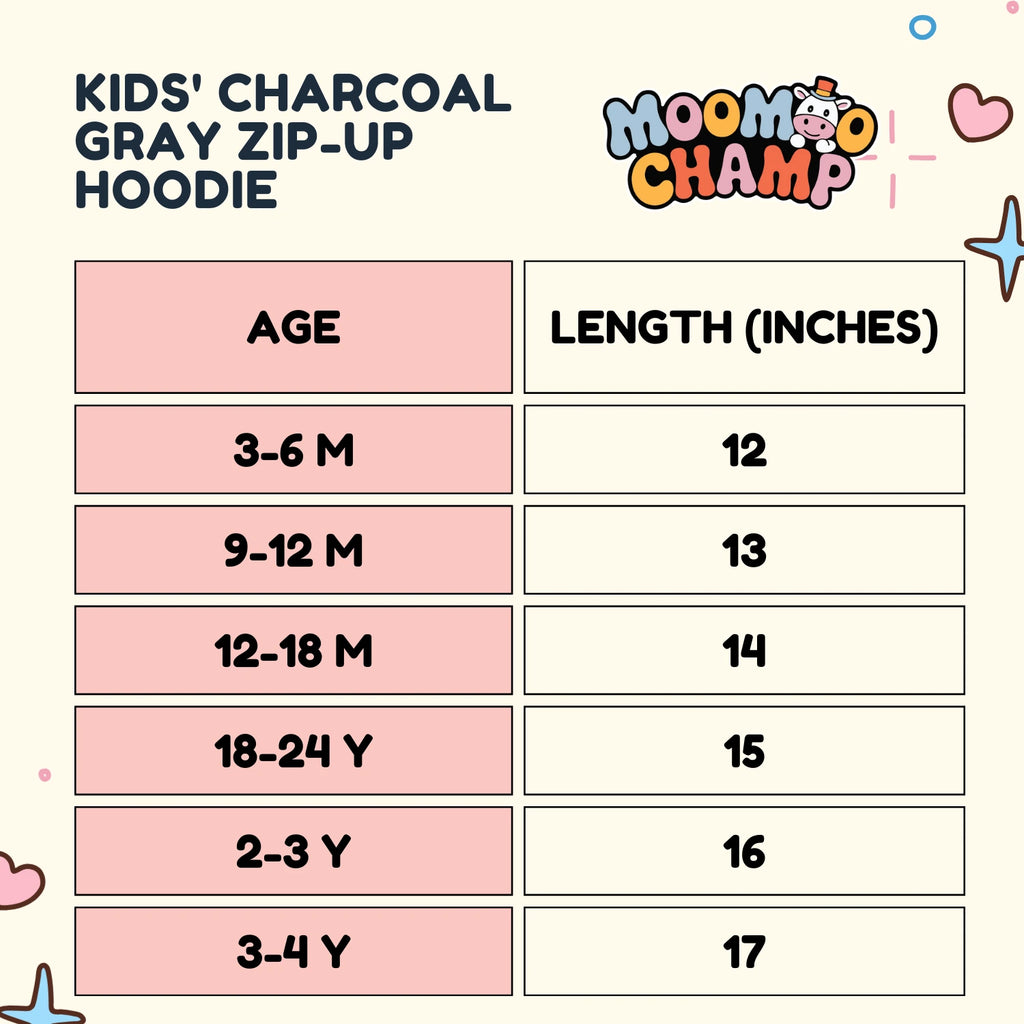 Kids Stay Happy Smile A Lot Charcoal Zip Hoodie