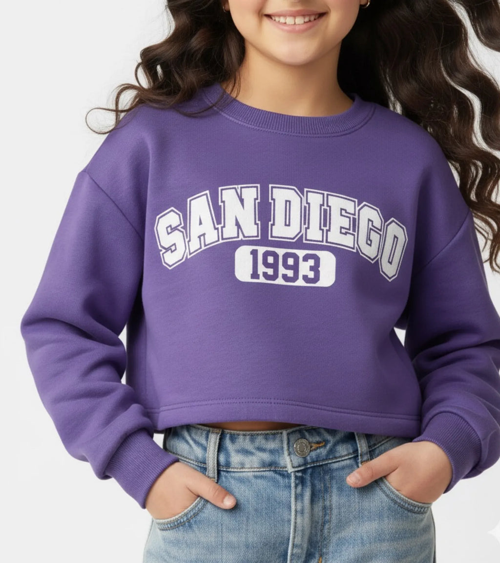 Girls Purple San Diego Printed Sweatshirt
