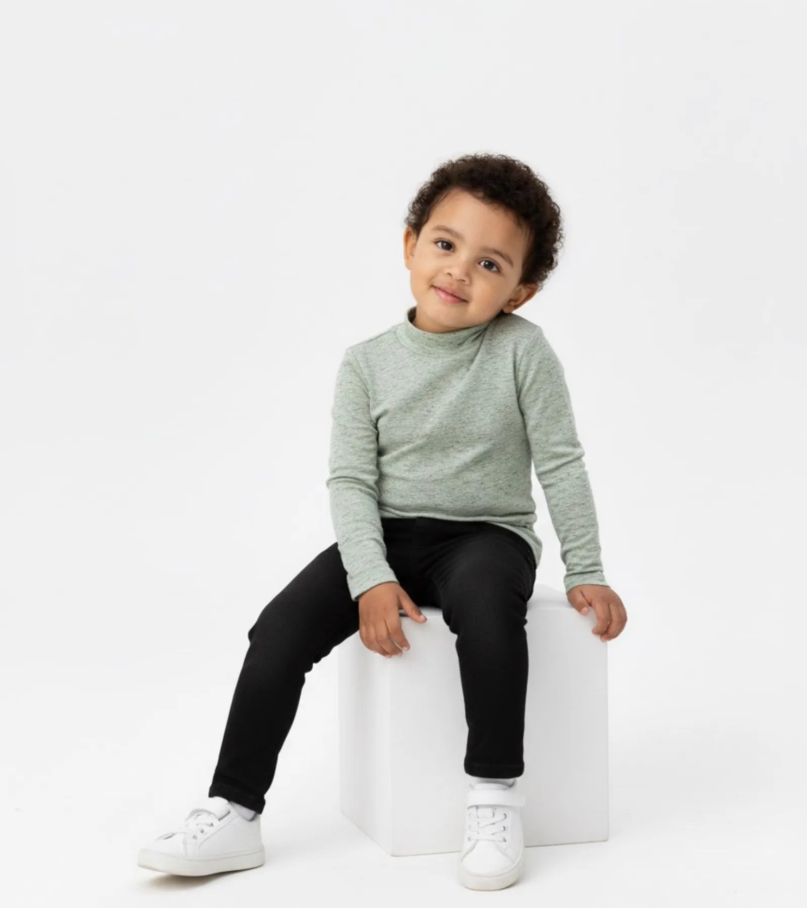 Kid Melange Grey High Neck Shirt Unisex