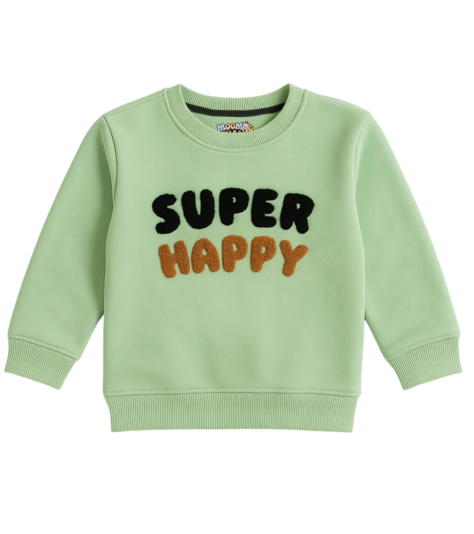 Kids Green Super Happy Fleece Sweatshirt – Unisex