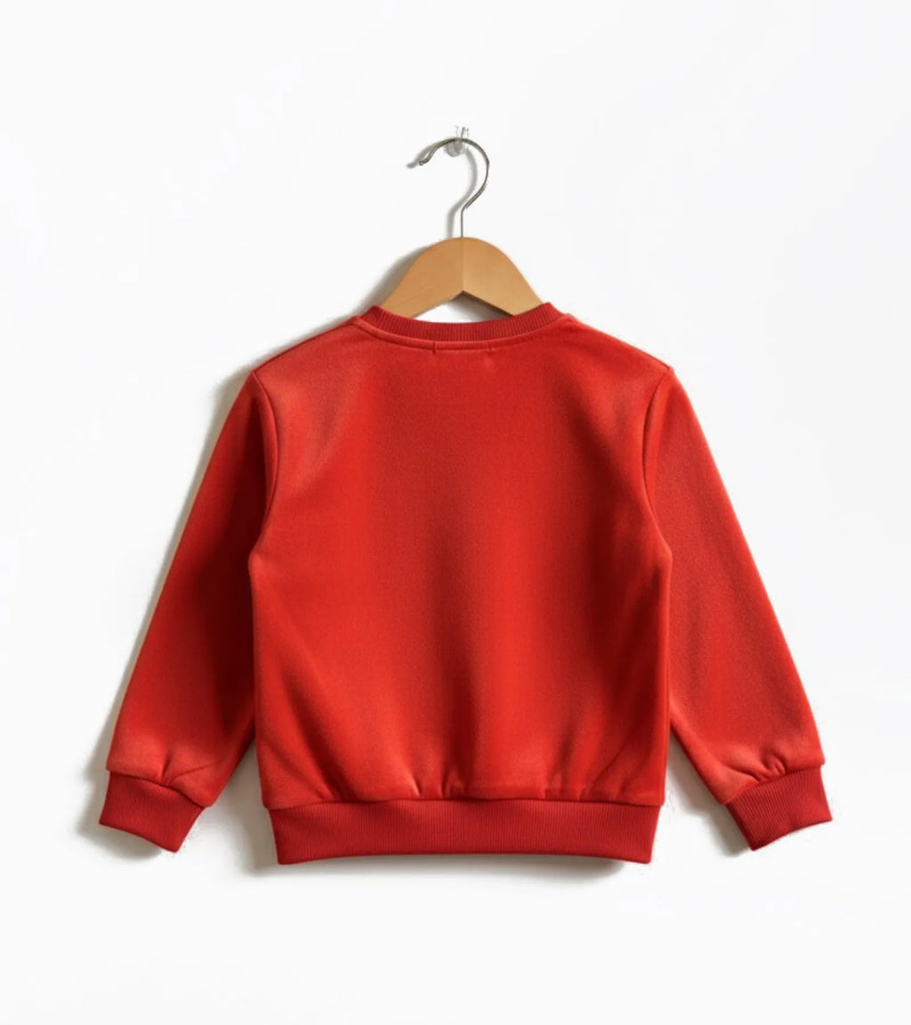 Kids Red Velvet Sweatshirt - I love Cars - Unisex