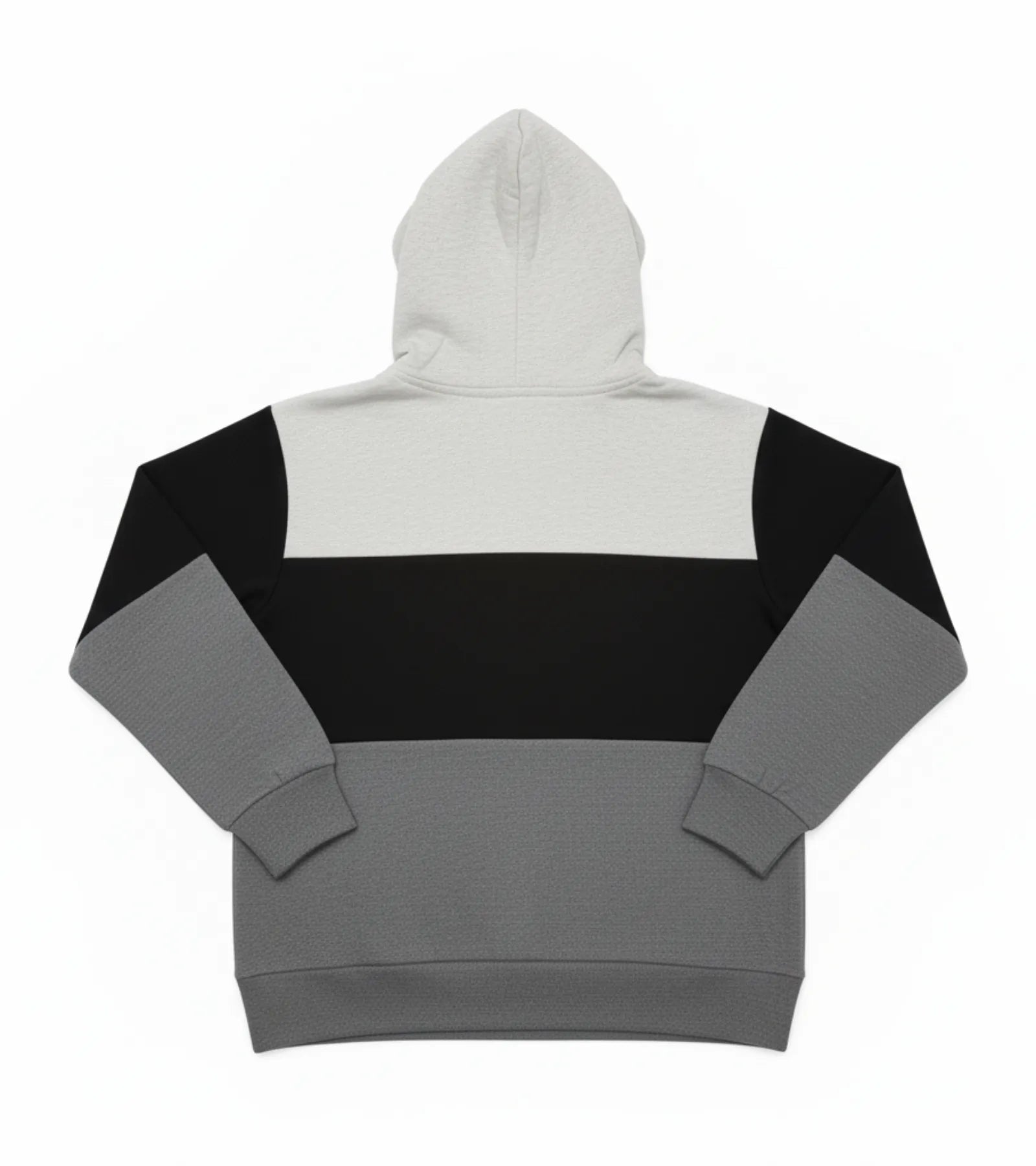 Color Block Kids Fleece Unisex Hoodie – Black, White & Gray