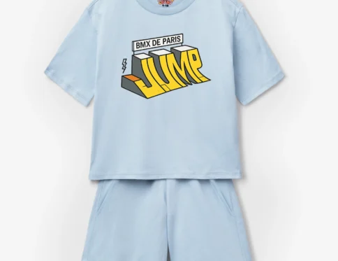 “JUMP” Printed T-Shirt & Shorts Set