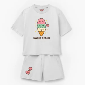 Sweet Stack Kids Short Suit – Ice Cream Print