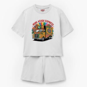 Mini Azadi Express" Pakistani Truck Printed Kids T-Shirt & Shorts Set