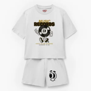 Music Records Kids T-Shirt & Shorts Set | MooMooChamp