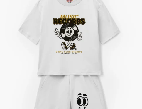 Music Records Kids T-Shirt & Shorts Set | MooMooChamp