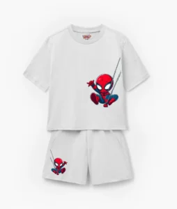 Chibi Spider-Man “Little Web-Slinger” Kids T-Shirt & Shorts Set
