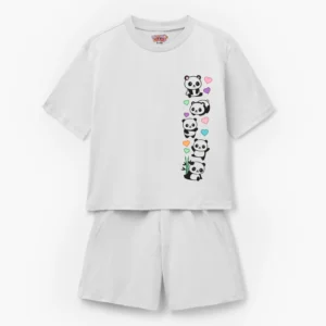 Panda Love" Kids T-Shirt & Shorts Set