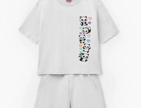 Panda Love” Kids T-Shirt & Shorts Set