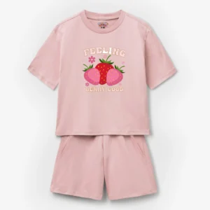 Feeling Berry Good" Strawberry Kids T-Shirt & Shorts Set