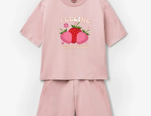 Feeling Berry Good” Strawberry Kids T-Shirt & Shorts Set