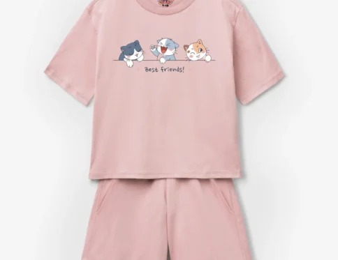 Best Friends Cats Kids T-shirt Short Set