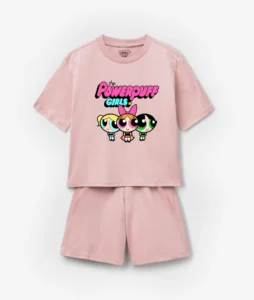 The Powerpuff Girls “Power in Pink” Kids T-Shirt & Shorts Set