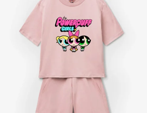 The Powerpuff Girls “Power in Pink” Kids T-Shirt & Shorts Set