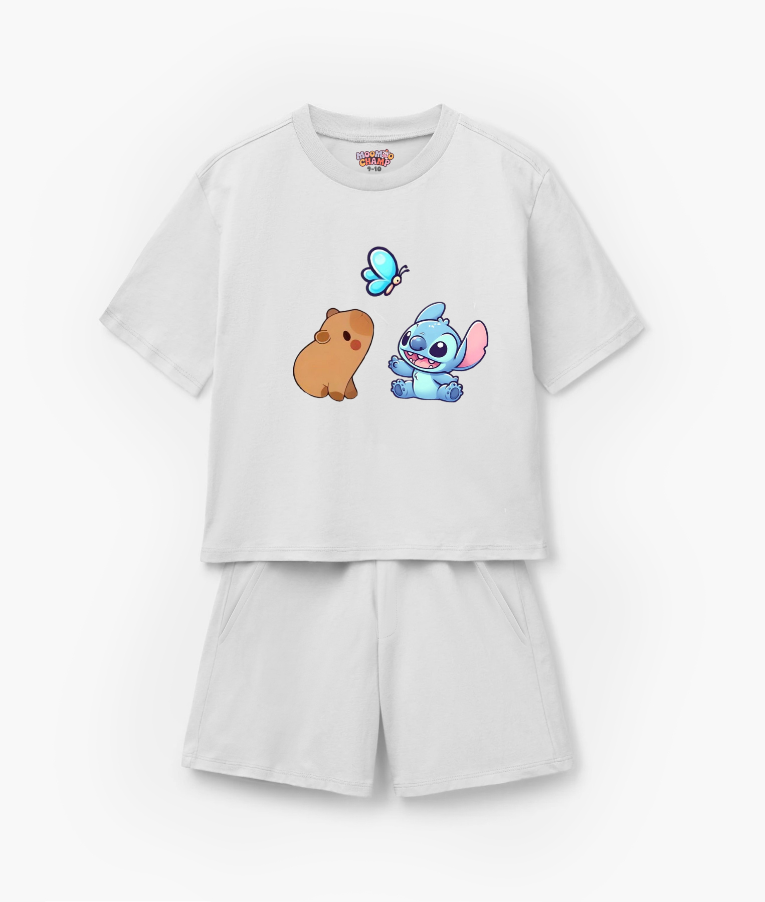 Capybara & Stitch “Best Buds” Kids T-Shirt & Shorts Set