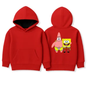 Red SpongeBob & Patrick Cartoon Hoodie for Kids
