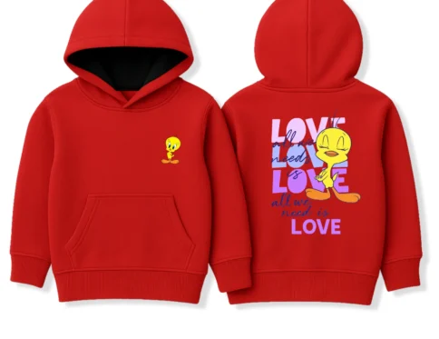 Red Tweety Love Hoodie for Kids